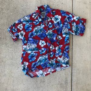 Floral vacation button down